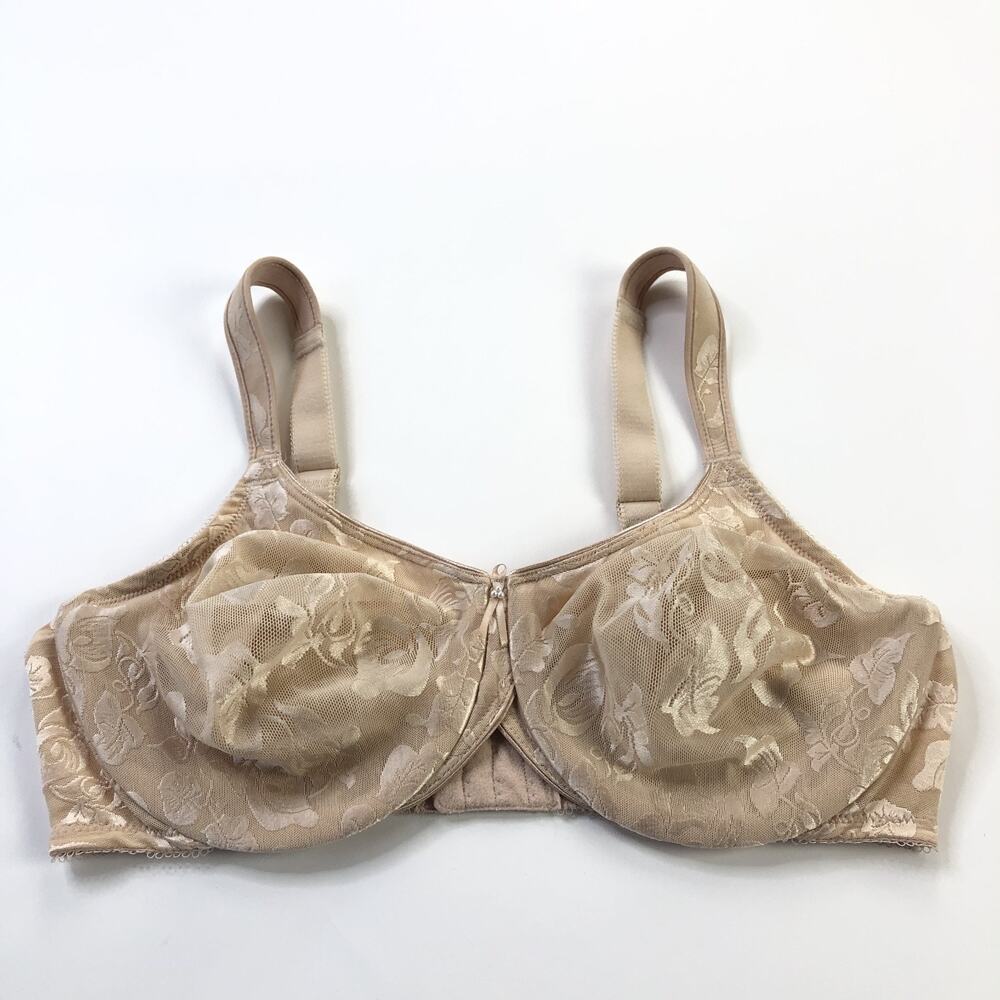 Wacoal Awareness Underwire Bra 85567 Nude Floral Lace Full Coverage Womens 40D